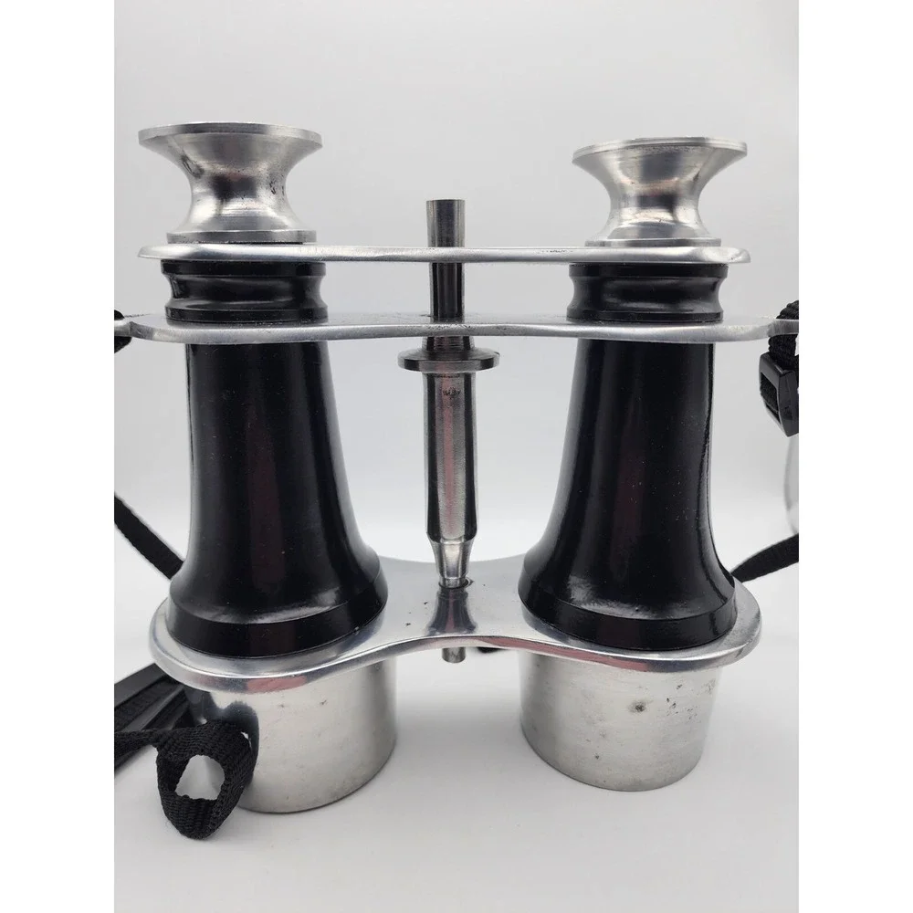 Vintage faux binoculars‎ home decor, black/ aluminum art Handcrafted in India